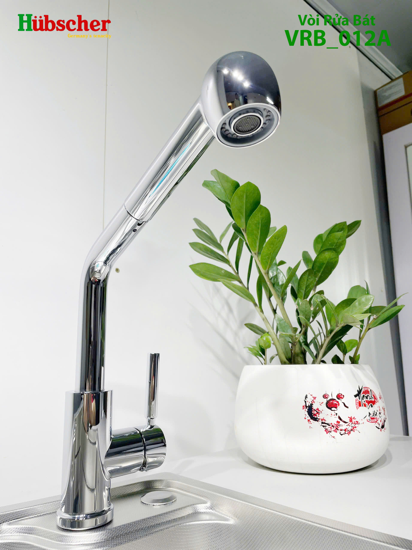 Vòi rửa bát dây rút đồng Hubscher VRB_012A