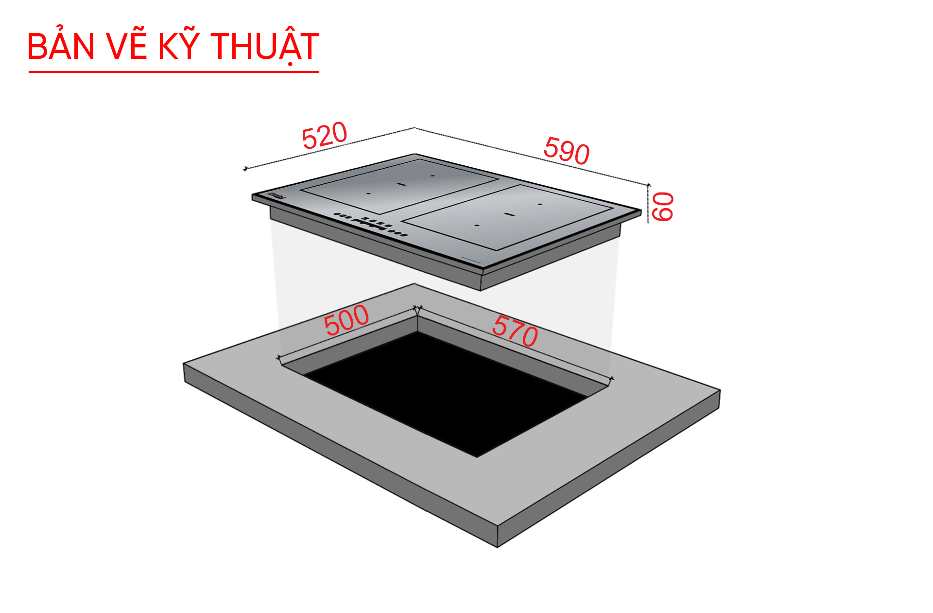 Bếp từ 4 vùng nấu Hubscher model: IHC-6688.GM