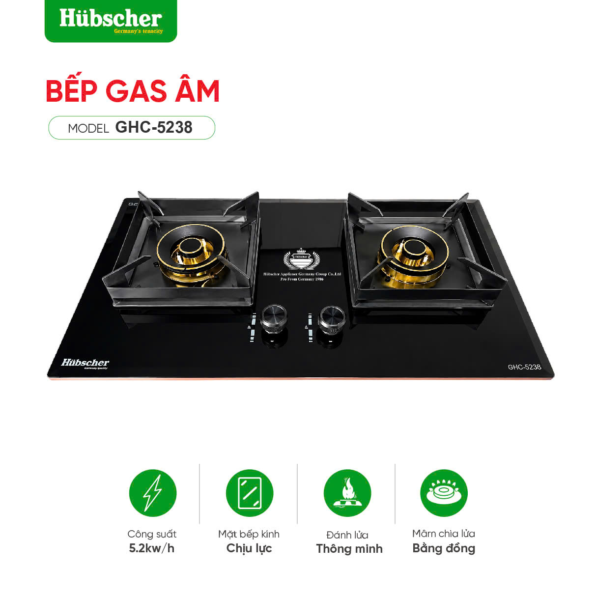 Bếp gas âm GHC-5238