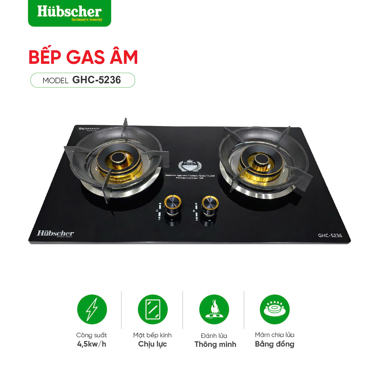Bếp gas âm GHC-5236