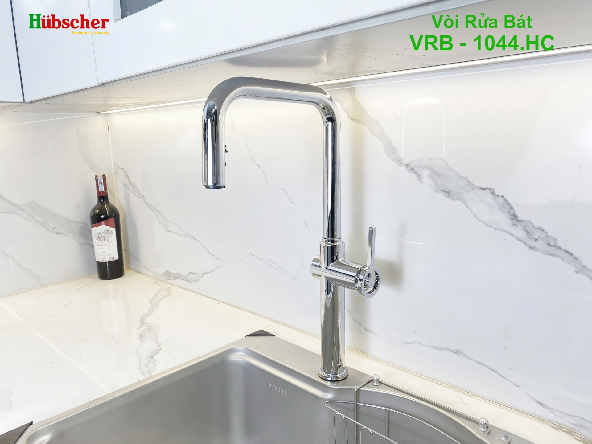 Vòi rửa bát dây rút đồng Hubscher VRB - 1044.HC