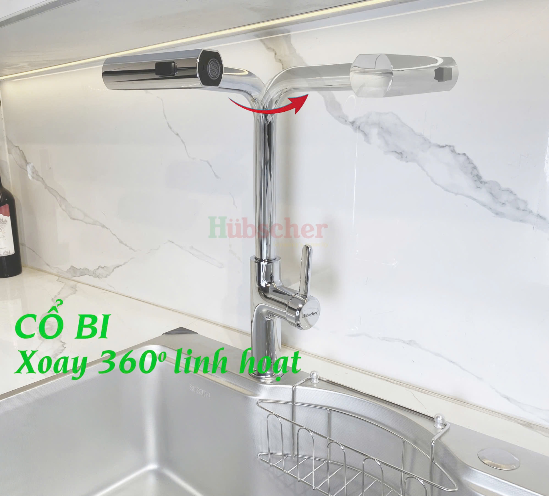 Vòi rửa bát Hubscher dây rút 3in1 VRB_1032.HC