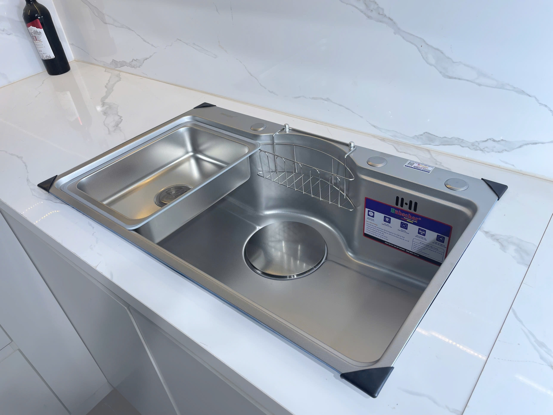 Chậu rửa bát Hubscher 1 hố INOX NANO Model: CR1HN_BN I304 KT_75*46