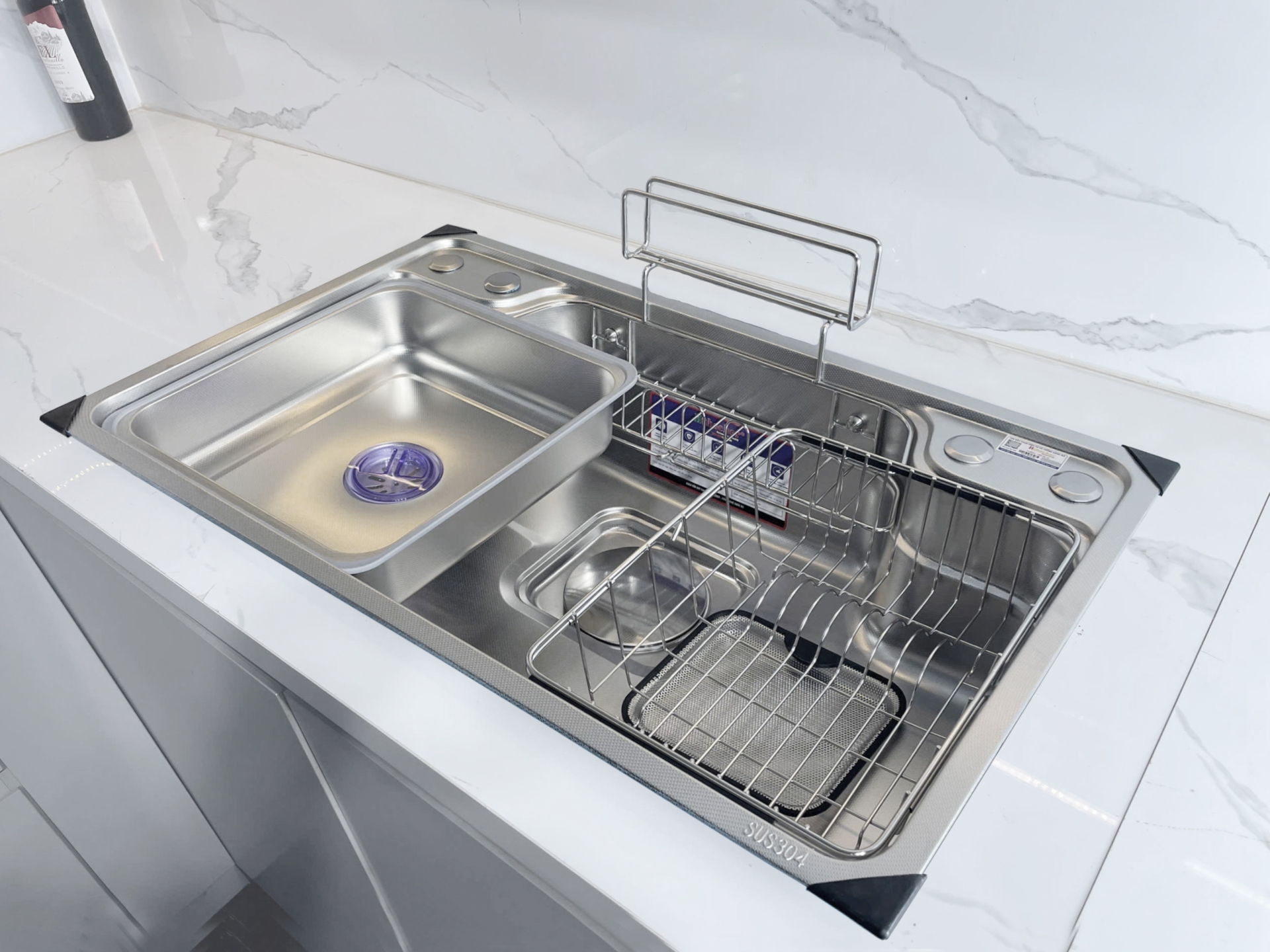 Chậu rửa bát 1 hố INOX Hubscher model: CR1HN_BN I304 KT_78*48