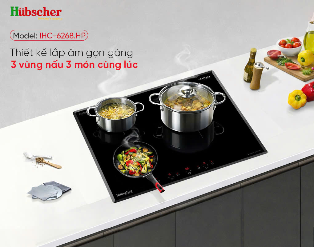 Bếp từ ba vùng nấu Hubscher IHC-6268.HP