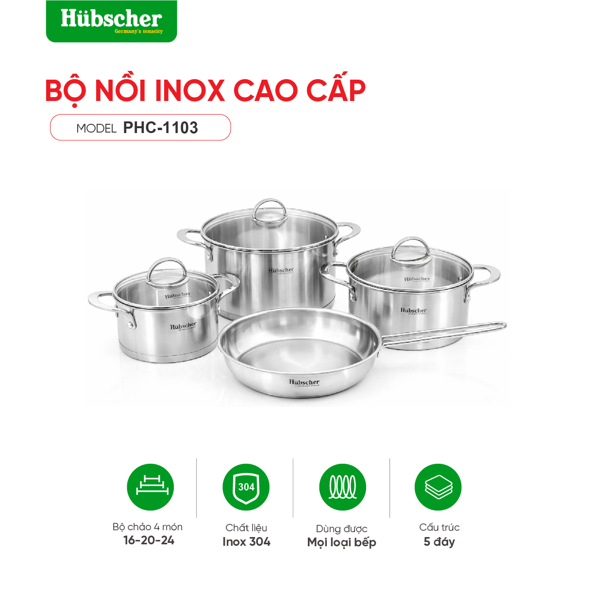 Bộ nồi 4 món PHC-1103