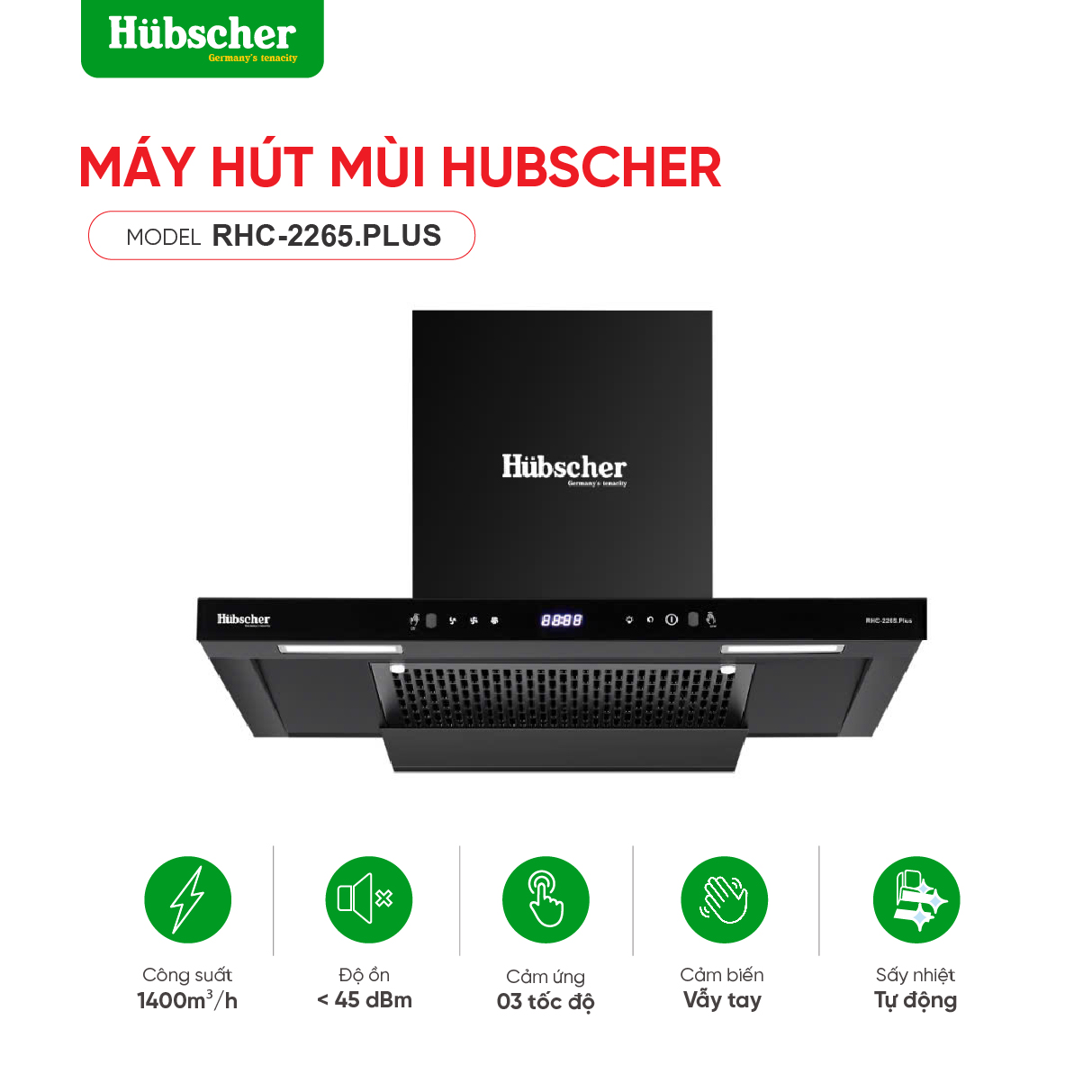 Máy hút mùi Hubscher model: RHC-2265.PLUS