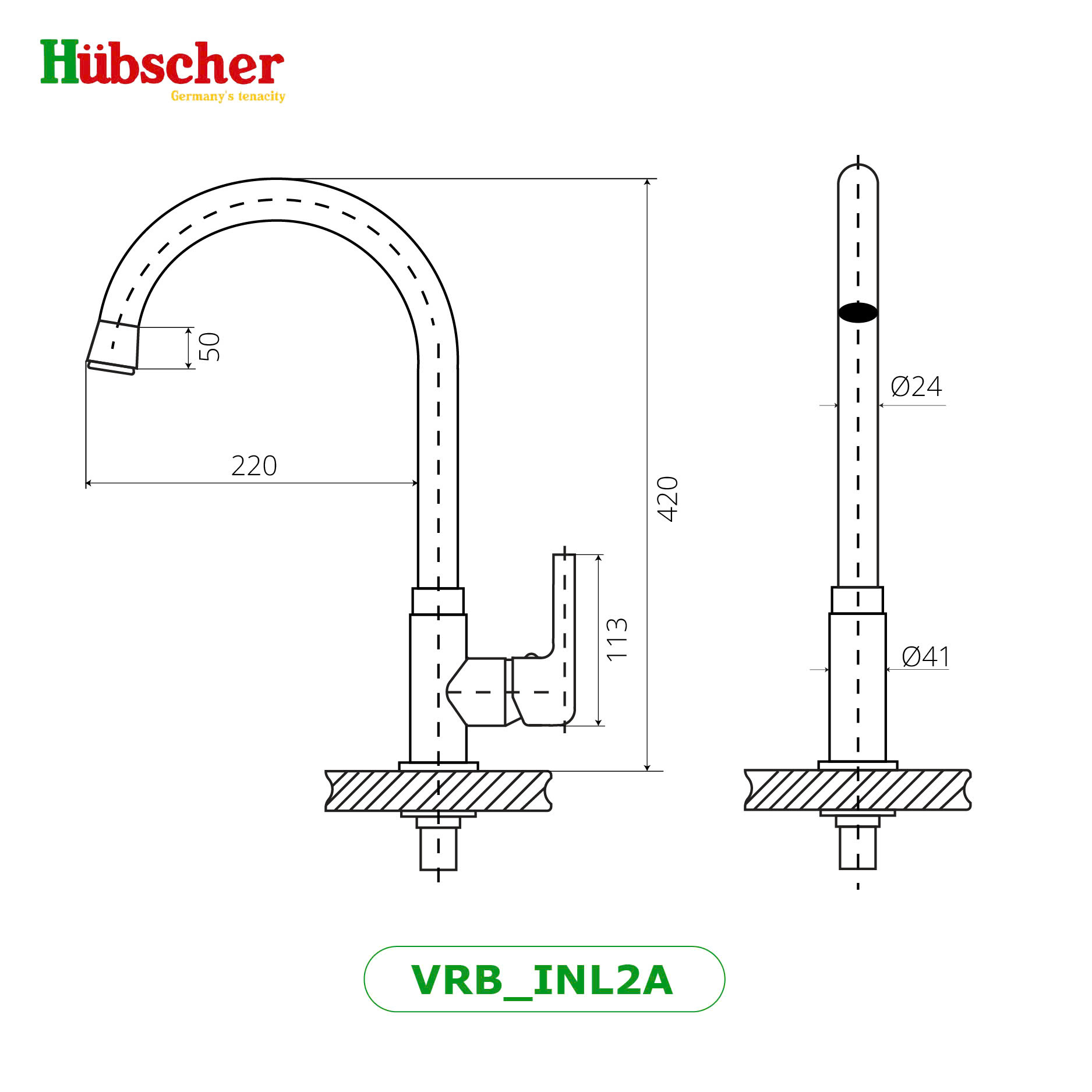 Vòi rửa bát Hubscher VRB-INL2A