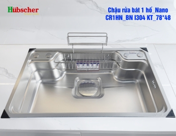 Chậu rửa bát 1 hố INOX Hubscher model: CR1HN_BN I304 KT_78*48