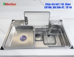 Chậu rửa bát 1 hố INOX Hubscher model: CR1HN_BN I304 KT_78*48