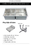Chậu rửa bát 2 hố Hubscher Model: CR2H_CAN KT_82*45