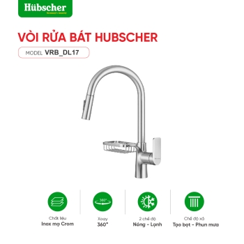 Vòi rửa bát dây rút đồng Hubscher VRB_DL17