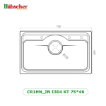 Chậu rửa bát Hubscher 1 hố INOX NANO Model: CR1HN_BN I304 KT_75*46