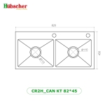 Chậu rửa bát 2 hố Hubscher Model: CR2H_CAN KT_82*45